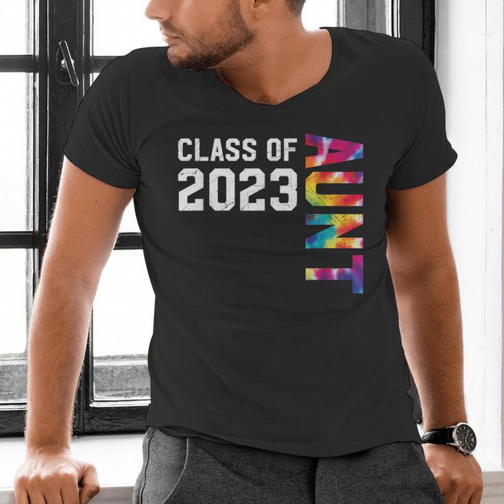 Senior Graduation Class Of 2023 Aunt Senior Tie Dye Men's V-Neck T-Shirt