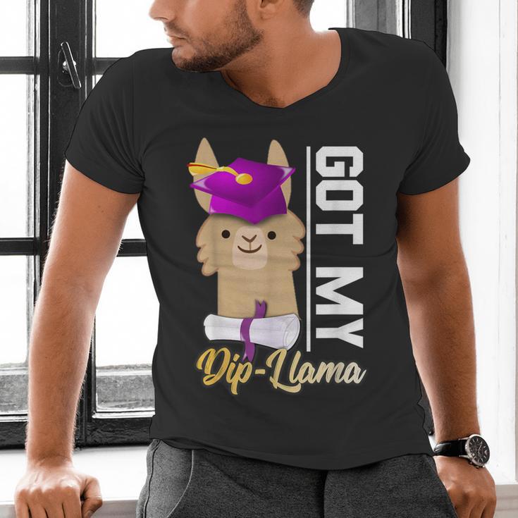 Senior Graduation TShirt 2019 Got My Diploma Llama Pun Shirt Men's V-Neck T-Shirt