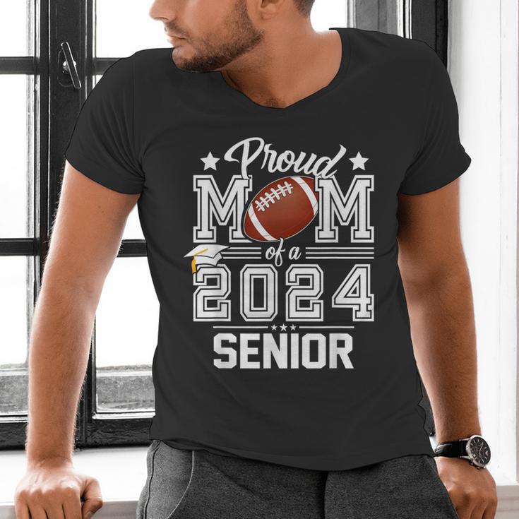 Senior Mom Class Of 2024 Football Proud Mom Graduation Men's V-Neck T-Shirt