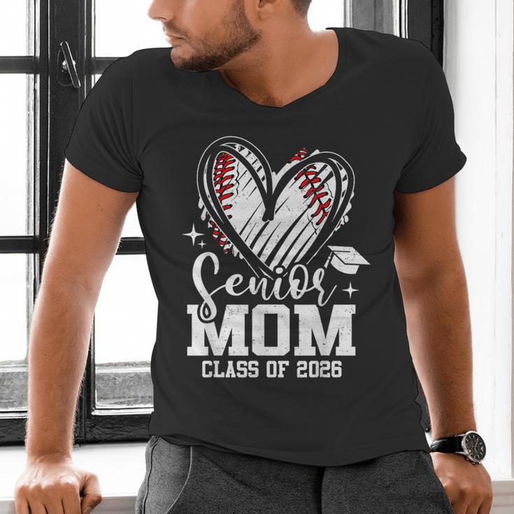 Senior Mom Class Of 2026 Baseball Graduation Heart Men's V-Neck T-Shirt