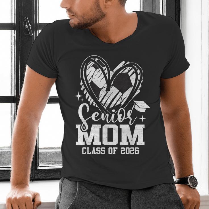 Senior Mom Class Of 2026 Soccer Graduation Heart Men's V-Neck T-Shirt