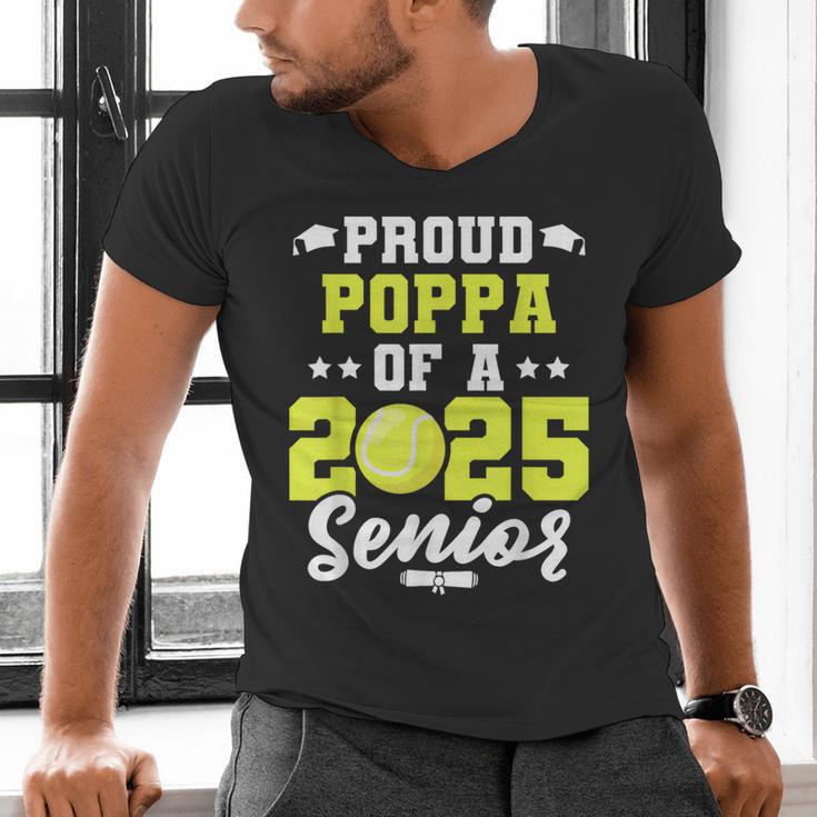 Senior Poppa 2025 Tennis Class Of 2025 Graduation Men's V-Neck T-Shirt