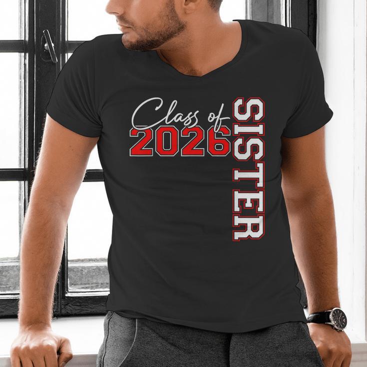 Senior Sister Class Of 2026 Proud Big Sis Graduation Family Men's V-Neck T-Shirt