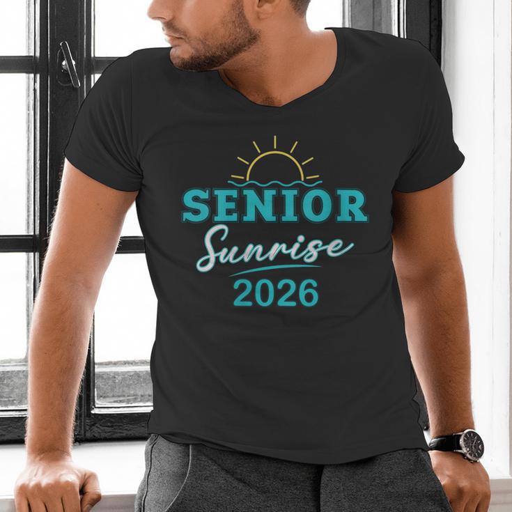 Senior Sunrise Class Of 2026 Vintage Graduation High School Men's V-Neck T-Shirt