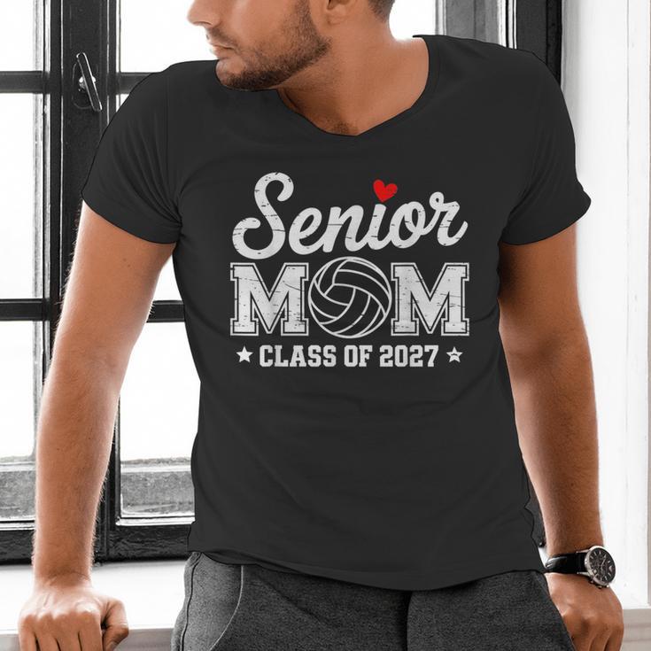 Senior Volleyball Mom Class Of 2027 Graduation Graduate Men's V-Neck T-Shirt