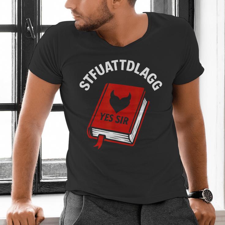 Sexy STFUATTDLAGG Yes Sir Reading Spicy Good Book Love Heart Men's V-Neck T-Shirt