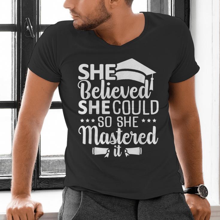 She Believed She Could So She Mastered It Graduation 2023 Men's V-Neck T-Shirt