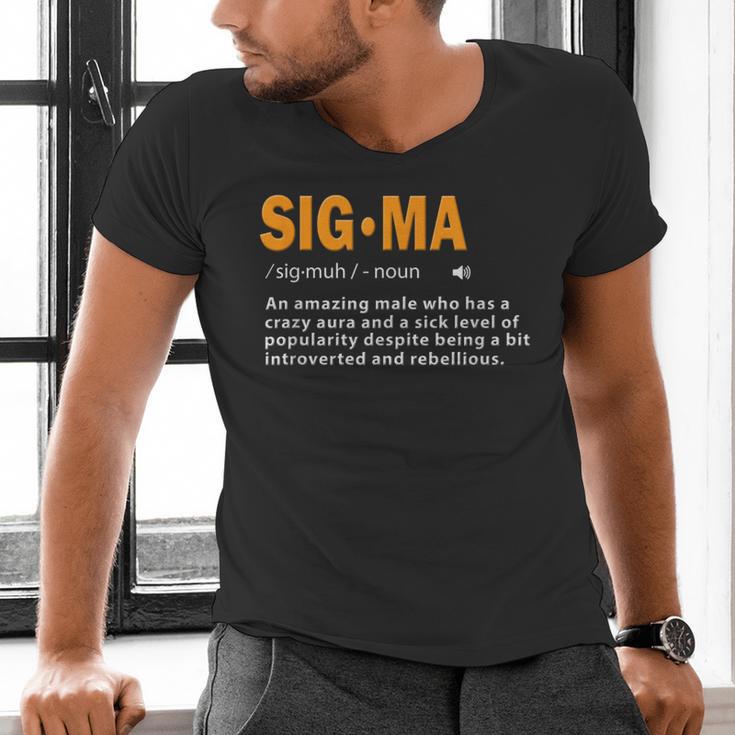 Sigma Male Definition Crazy Aura Lone Wolf Introvert Men's V-Neck T-Shirt Sigma Male Definition Crazy Aura Lone Wolf Introvert Men's V-Neck T-Shirt
