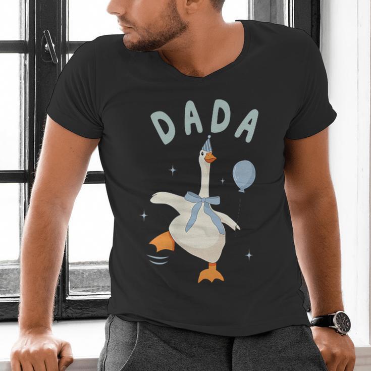 Silly Dada Silly Goose Mom Birthday Family Matching Party Men's V-Neck T-Shirt