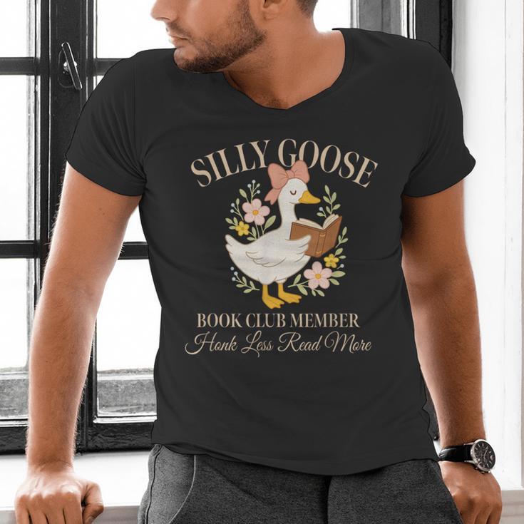 Silly Goose Book Club Member Reading Lover Men's V-Neck T-Shirt Silly Goose Book Club Member Reading Lover Men's V-Neck T-Shirt