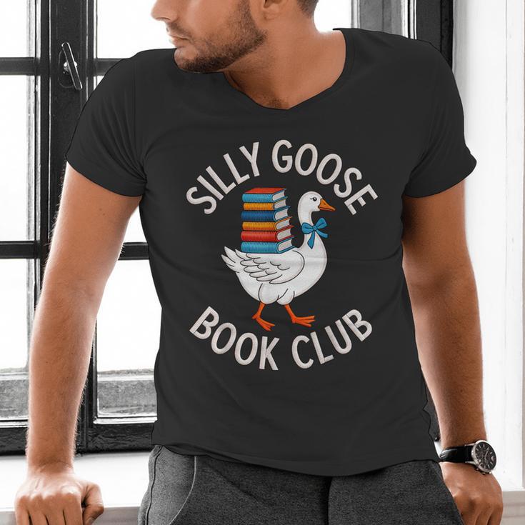 Silly Goose Book Club Reading Lover Men's V-Neck T-Shirt