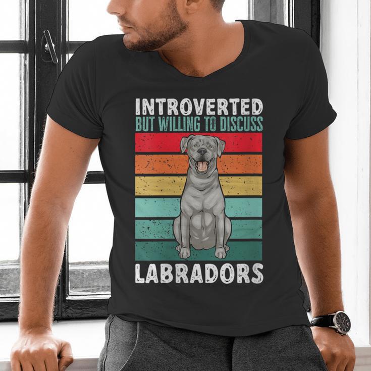 Silver Labrador Retriever Introvert Silver Lab Men's V-Neck T-Shirt Silver Labrador Retriever Introvert Silver Lab Men's V-Neck T-Shirt