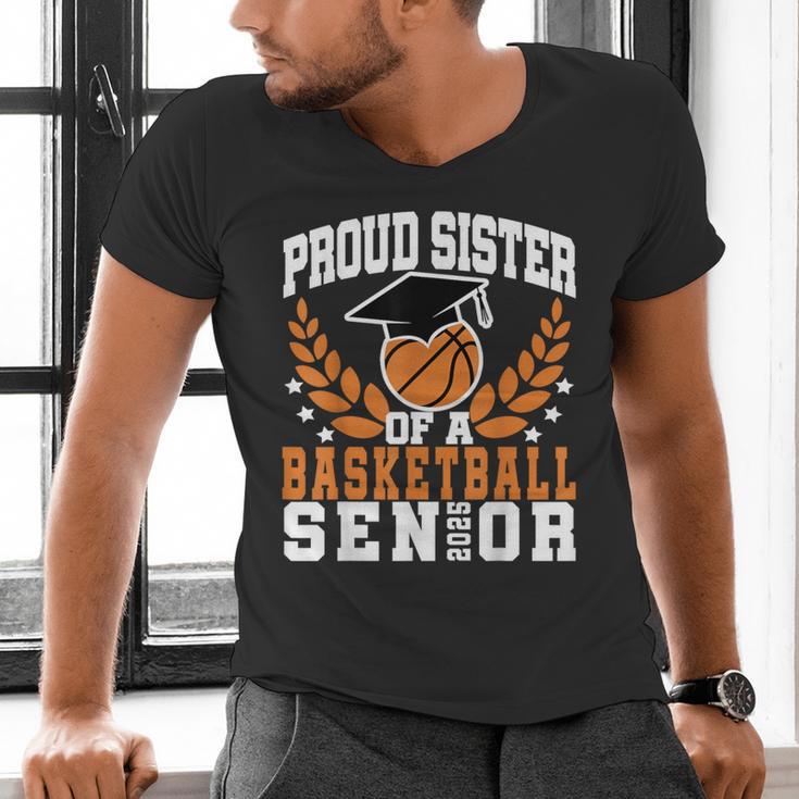 Sister Class Of 2025 Senior Basketball Graduation Family Men's V-Neck T-Shirt