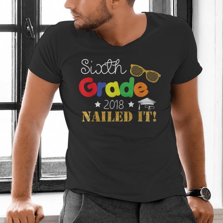 Sixth 6th Grade 2018 Nailed It Graduation Shirt Men's V-Neck T-Shirt