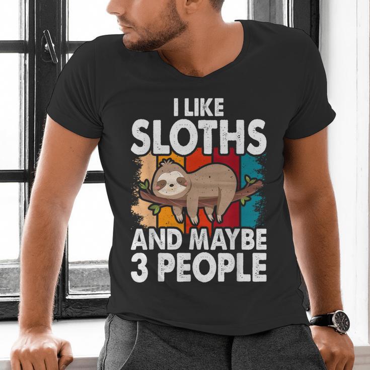 Sloth For Sloth Lover Men Women Kids Introvert Men's V-Neck T-Shirt