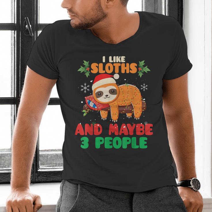 Sloth For Sloth Lover Men Women Kids Introverts Men's V-Neck T-Shirt