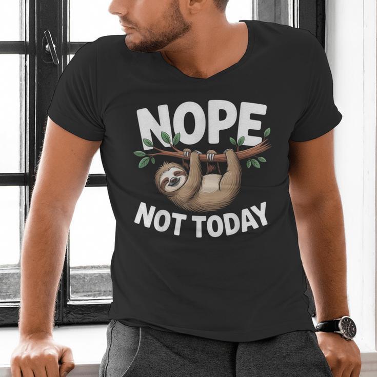 Sloth Shirts Cute Introvert Nope Not Today Sloth Men's V-Neck T-Shirt