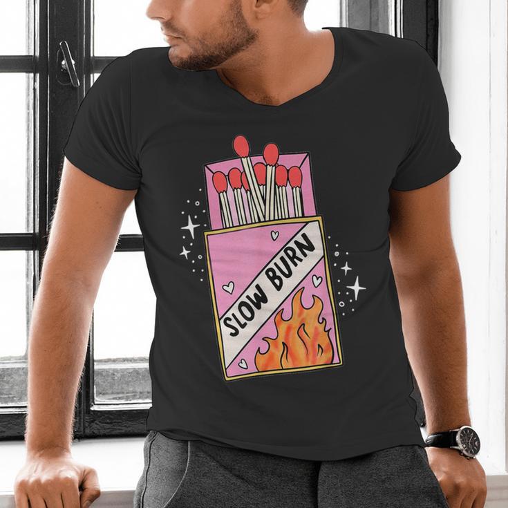 Slow Burn Book Trope Worth The Wait Love Takes Time Men's V-Neck T-Shirt