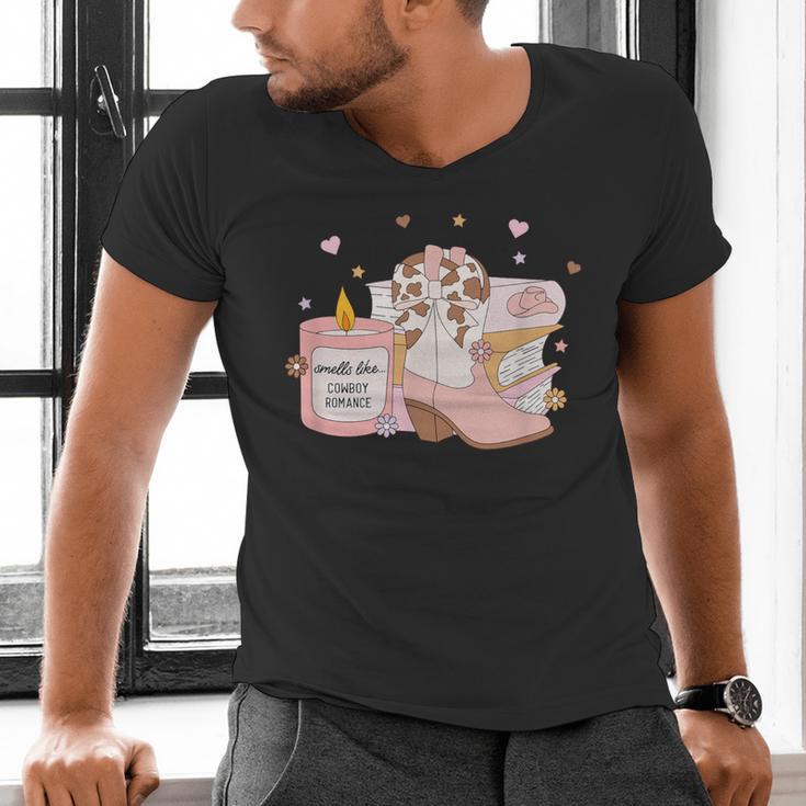Smells Like Cowboy Romance Book Lover Men's V-Neck T-Shirt