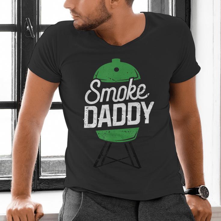 Smoke Daddy Green Egg Pitmaster Dad Tshirt BBQ Grill Men's V-Neck T-Shirt