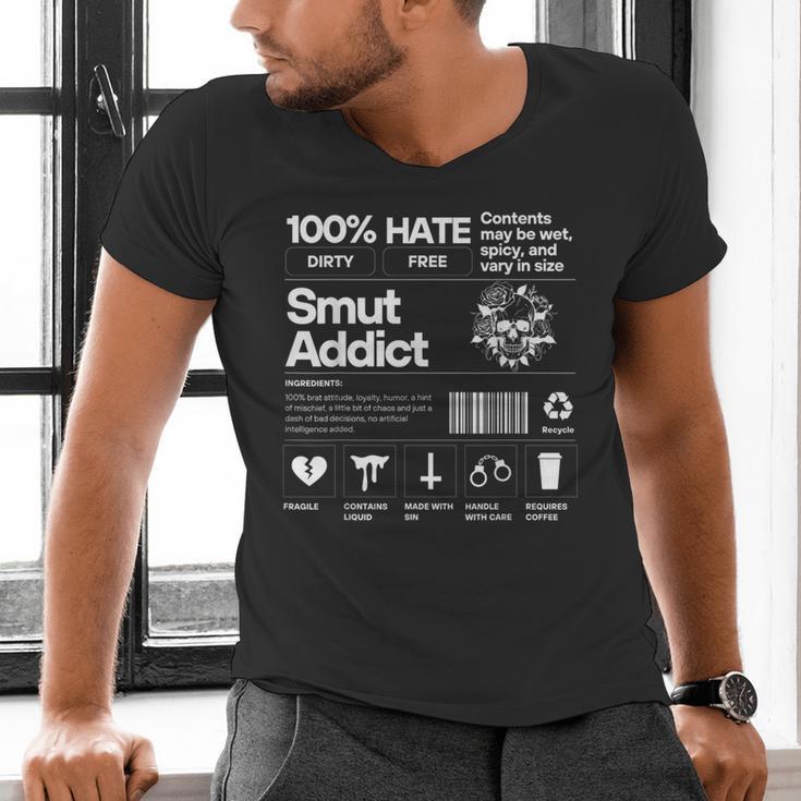 Smutty Book Addict Romance Book Lover Smut Addict Ingredient Men's V-Neck T-Shirt
