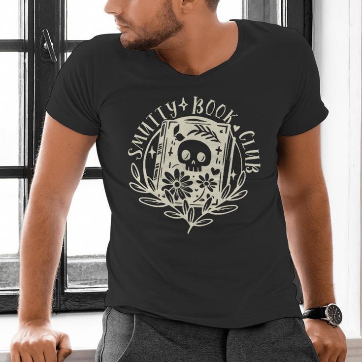 Smutty Book Club Smutty Book Lover Front And Back Spicy Book Men's V-Neck T-Shirt Smutty Book Club Smutty Book Lover Front And Back Spicy Book Men's V-Neck T-Shirt