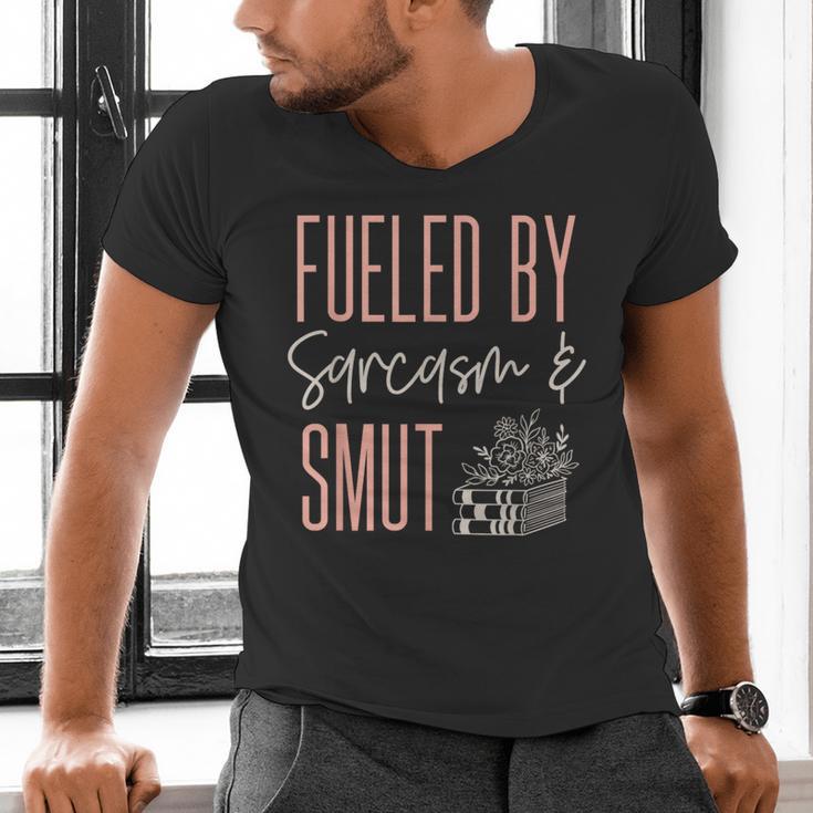 Smutty Book Lover Women Fueled By Sarcasm And Smut Spicy Men's V-Neck T-Shirt Smutty Book Lover Women Fueled By Sarcasm And Smut Spicy Men's V-Neck T-Shirt