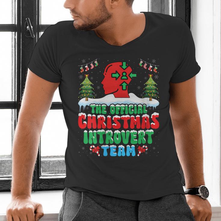 Snow Christmas Introvert Team Introverted Introvert Xmas Men's V-Neck T-Shirt Snow Christmas Introvert Team Introverted Introvert Xmas Men's V-Neck T-Shirt