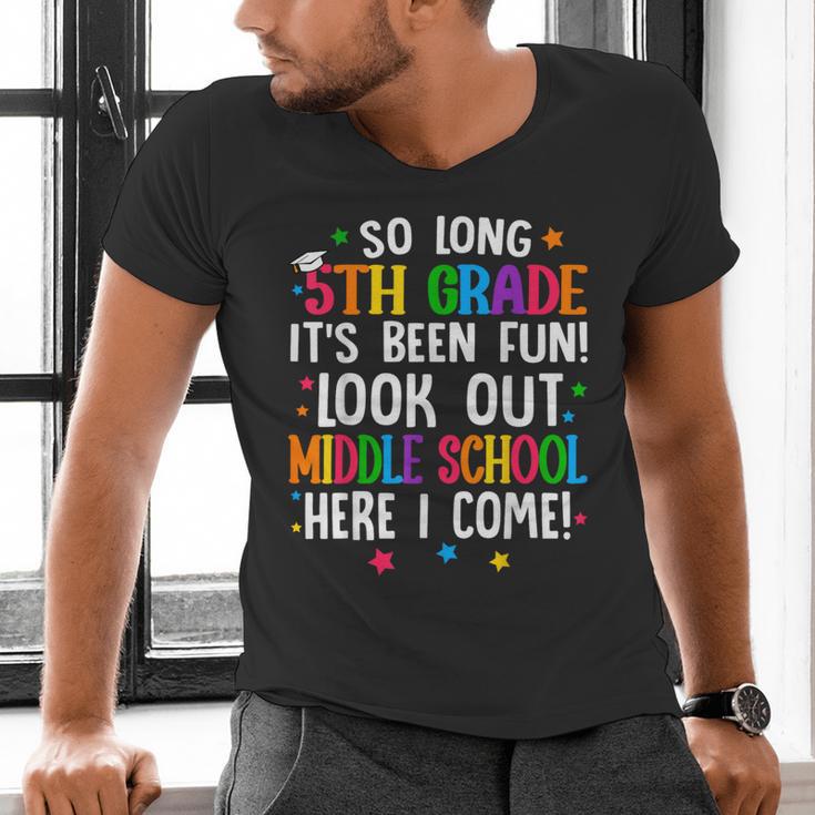 So Long 5th Grade Graduation Middle School Here I Come Kids Men's V-Neck T-Shirt