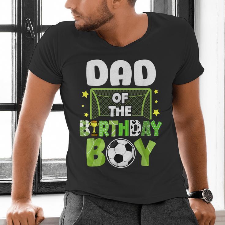 Soccer Dad Birthday Boy Party Soccer Family Matching Men's V-Neck T-Shirt