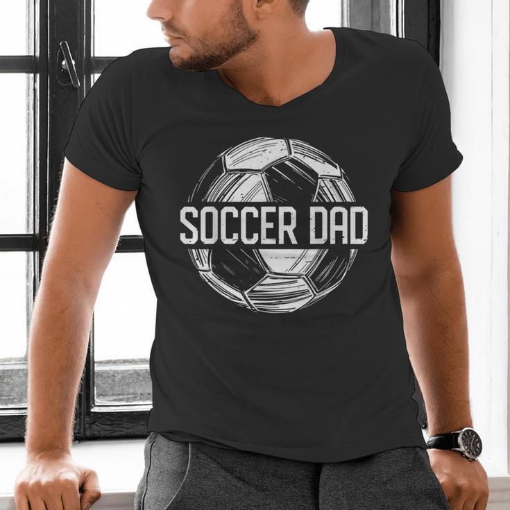 Soccer Dad Family Matching Team Player Sport Lover Papa Men's V-Neck T-Shirt Soccer Dad Family Matching Team Player Sport Lover Papa Men's V-Neck T-Shirt