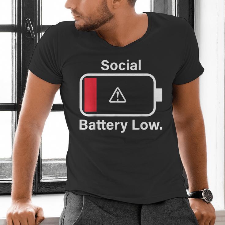 Social Battery Low Anti-Social Introvert Men's V-Neck T-Shirt Social Battery Low Anti-Social Introvert Men's V-Neck T-Shirt