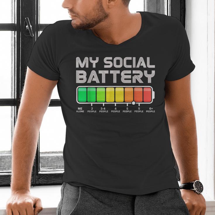 Social Battery Low Energy Antisocial Introvert Men's V-Neck T-Shirt