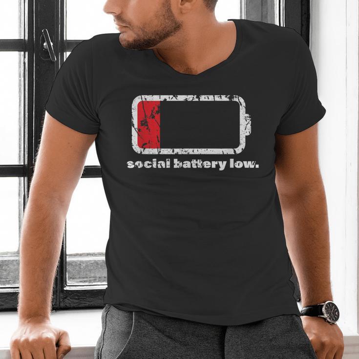 Social Battery Low Introvert Men's V-Neck T-Shirt