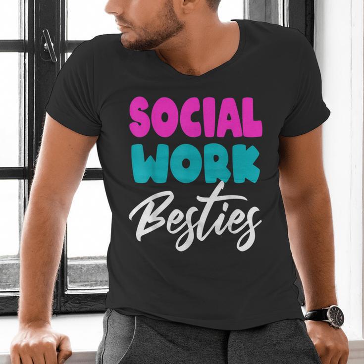 Social Worker Work Coworkers Best Friend Graduation MSW Men's V-Neck T-Shirt