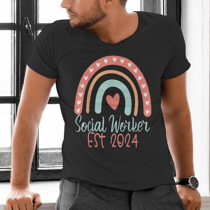 Social Worker Work MSW BSW Graduation 2024 Masters Degree Men's V-Neck T-Shirt