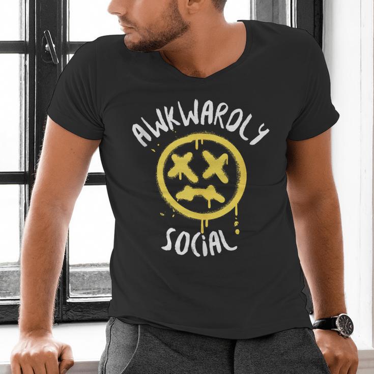 Socially Awkward Introvert Social Anxious Awkwardly Social Men's V-Neck T-Shirt Socially Awkward Introvert Social Anxious Awkwardly Social Men's V-Neck T-Shirt