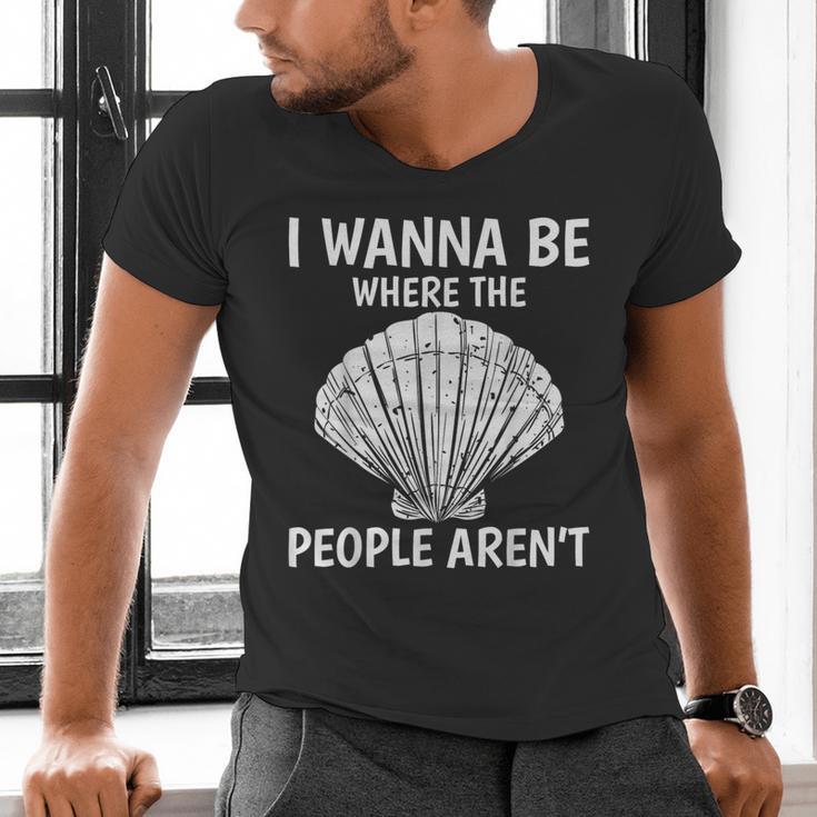 Solitude Introverts I Wanna Be Where The People Aren't Men's V-Neck T-Shirt Solitude Introverts I Wanna Be Where The People Aren't Men's V-Neck T-Shirt