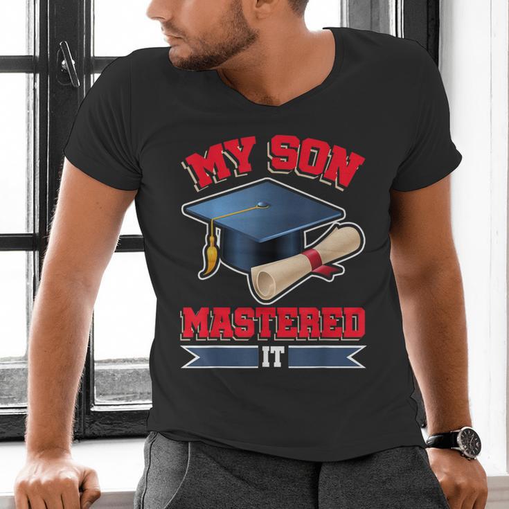 My Son Mastered It Shirt Masters Tee Graduate Graduation Men's V-Neck T-Shirt