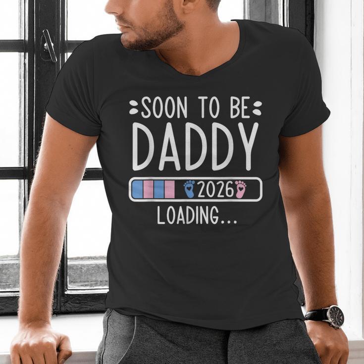 Soon To Be Daddy 2026 Loading Pregnancy Announcement 2026 Men's V-Neck T-Shirt