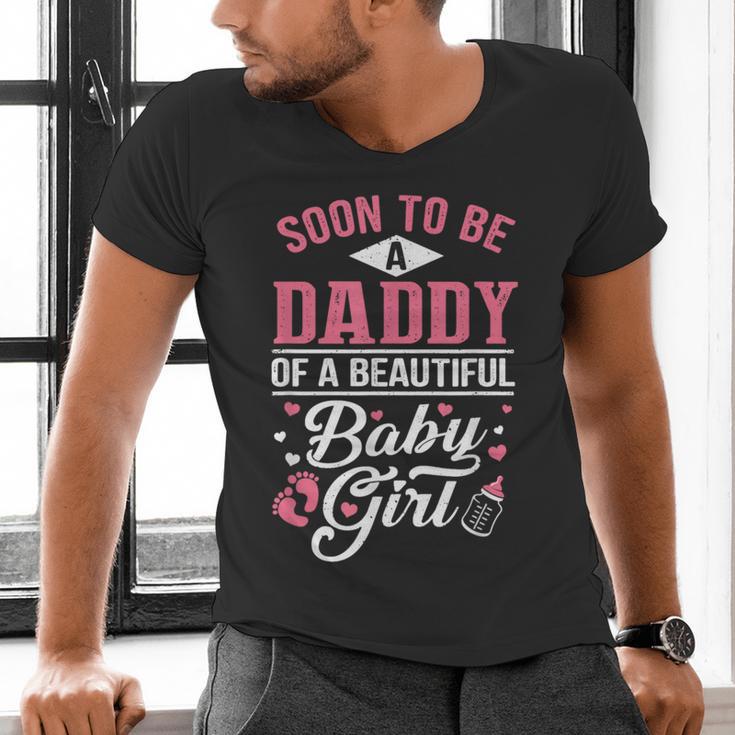 Soon To Be A Daddy Of A Beautiful Baby Girl New Dad T-Shirt Men's V-Neck T-Shirt