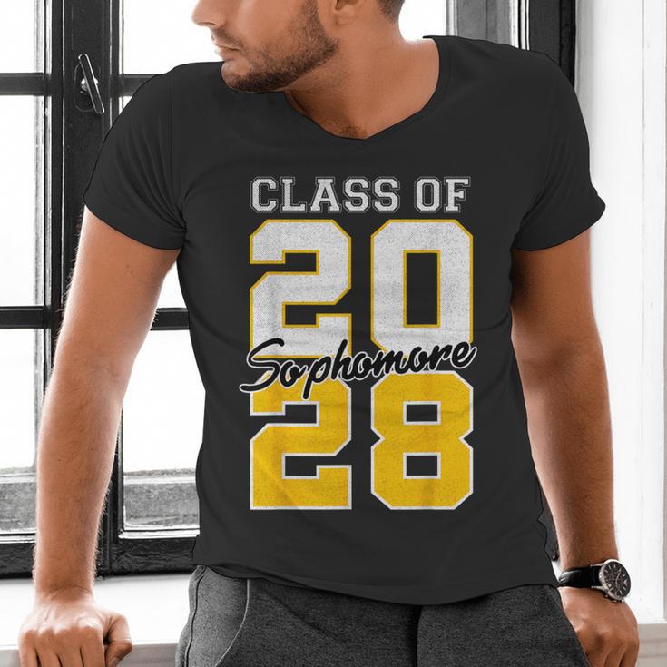 Sophomore 2028 Class Of 2028 Graduation 2028 10th Grade Men's V-Neck T-Shirt Sophomore 2028 Class Of 2028 Graduation 2028 10th Grade Men's V-Neck T-Shirt