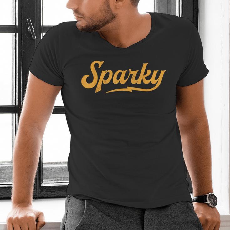 Sparky Electrician Lineman Dad Retro Vintage Novelty Men's V-Neck T-Shirt