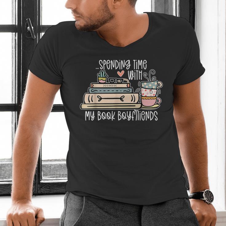 Spending Time With My Book Boyfriends Apparel Men's V-Neck T-Shirt