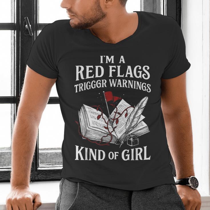 Spicy Book Reader Morally Gray Dark Romance Bookish Men's V-Neck T-Shirt