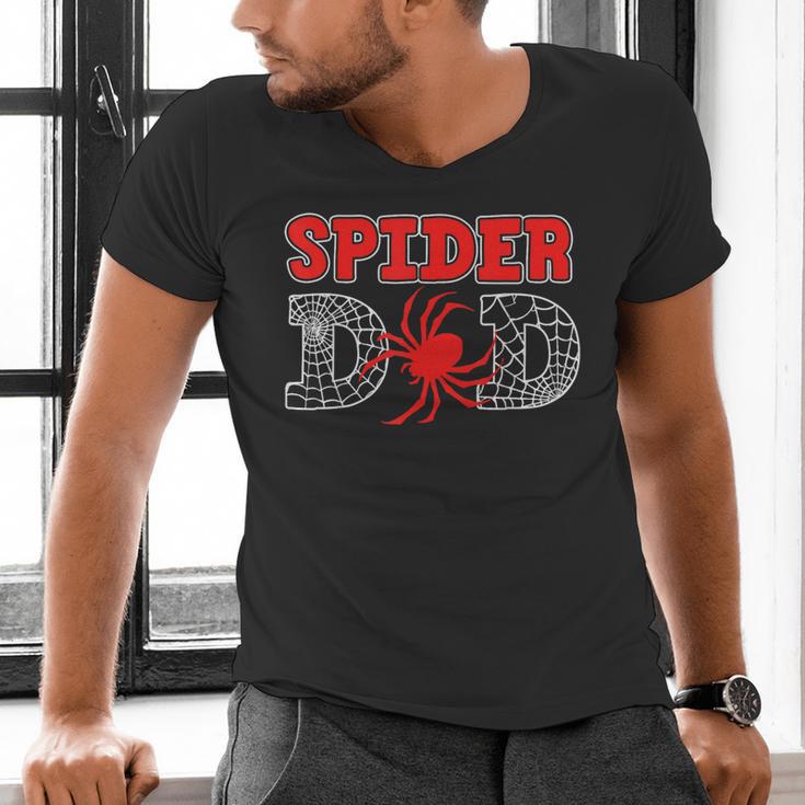 Spider Dad Spidey Birthday Family Matching Kid Daddy Spiders Men's V-Neck T-Shirt