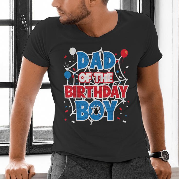 Spider Web Dad Of The Birthday Boy Men's V-Neck T-Shirt