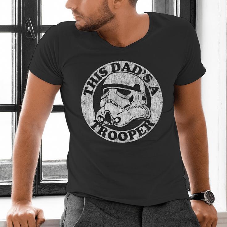 Star Wars Father's Day Stormtrooper This Dad Is A Trooper Circle Men's V-Neck T-Shirt