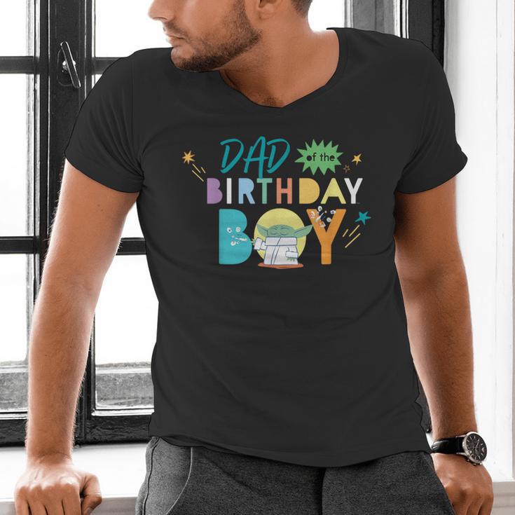 Star Wars Grogu Mandalorian Toon Dad Of The Birthday Boy Men's V-Neck T-Shirt