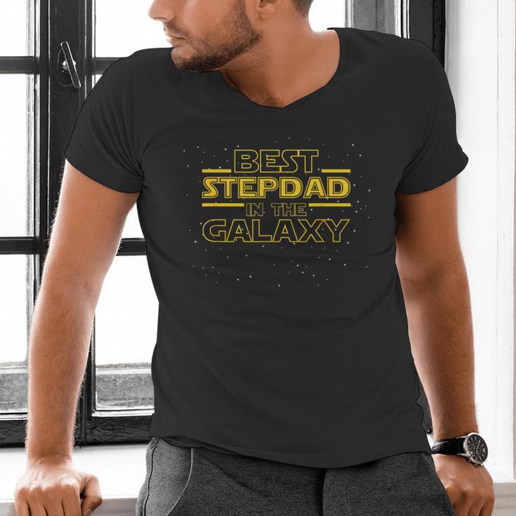 Step Dad Shirt For Stepdad Best Stepdad In The Galaxy Men's V-Neck T-Shirt